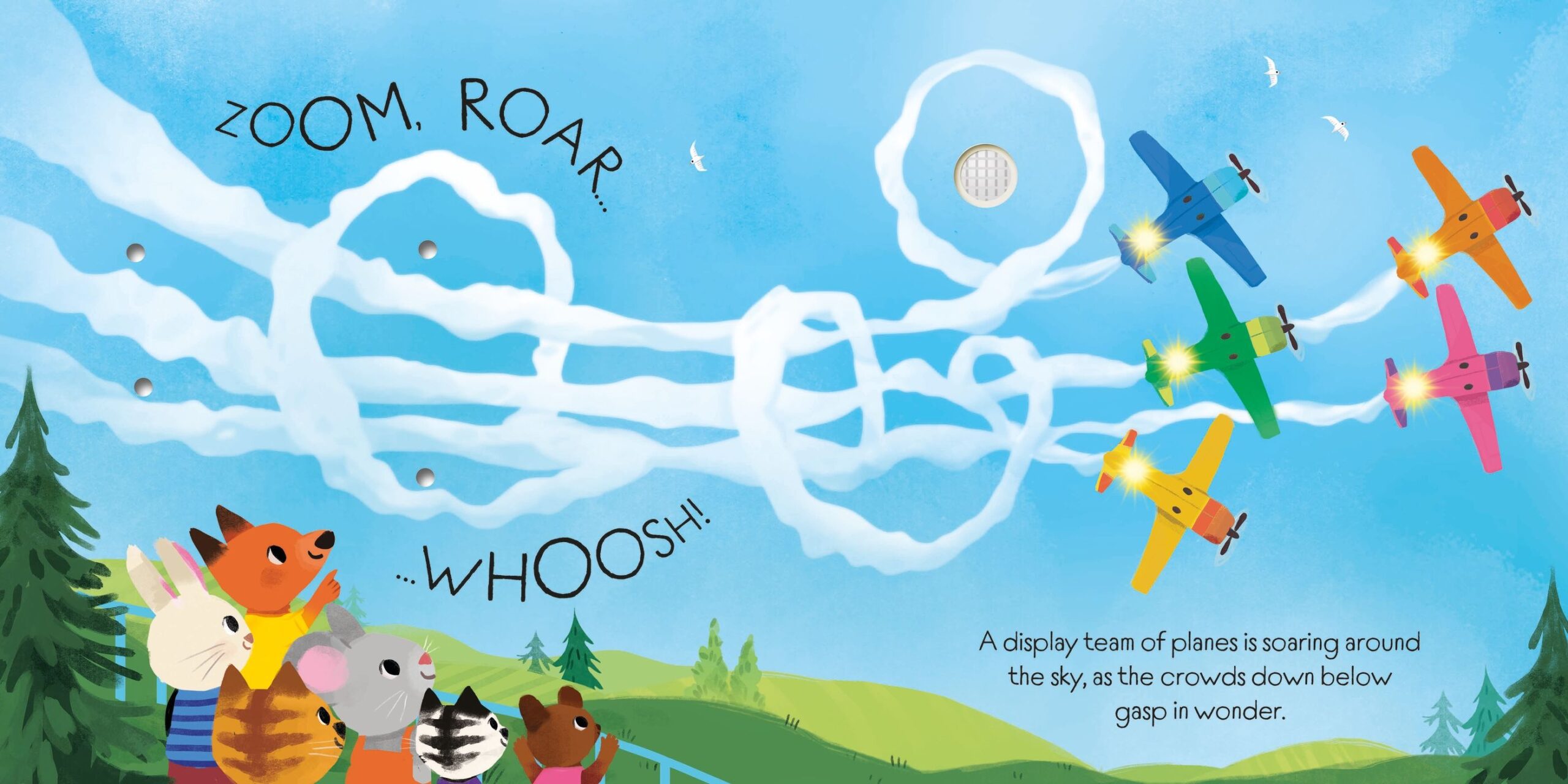 Lights and Sounds Planes and Helicopters, carte cu sunete și lumini - Usborne