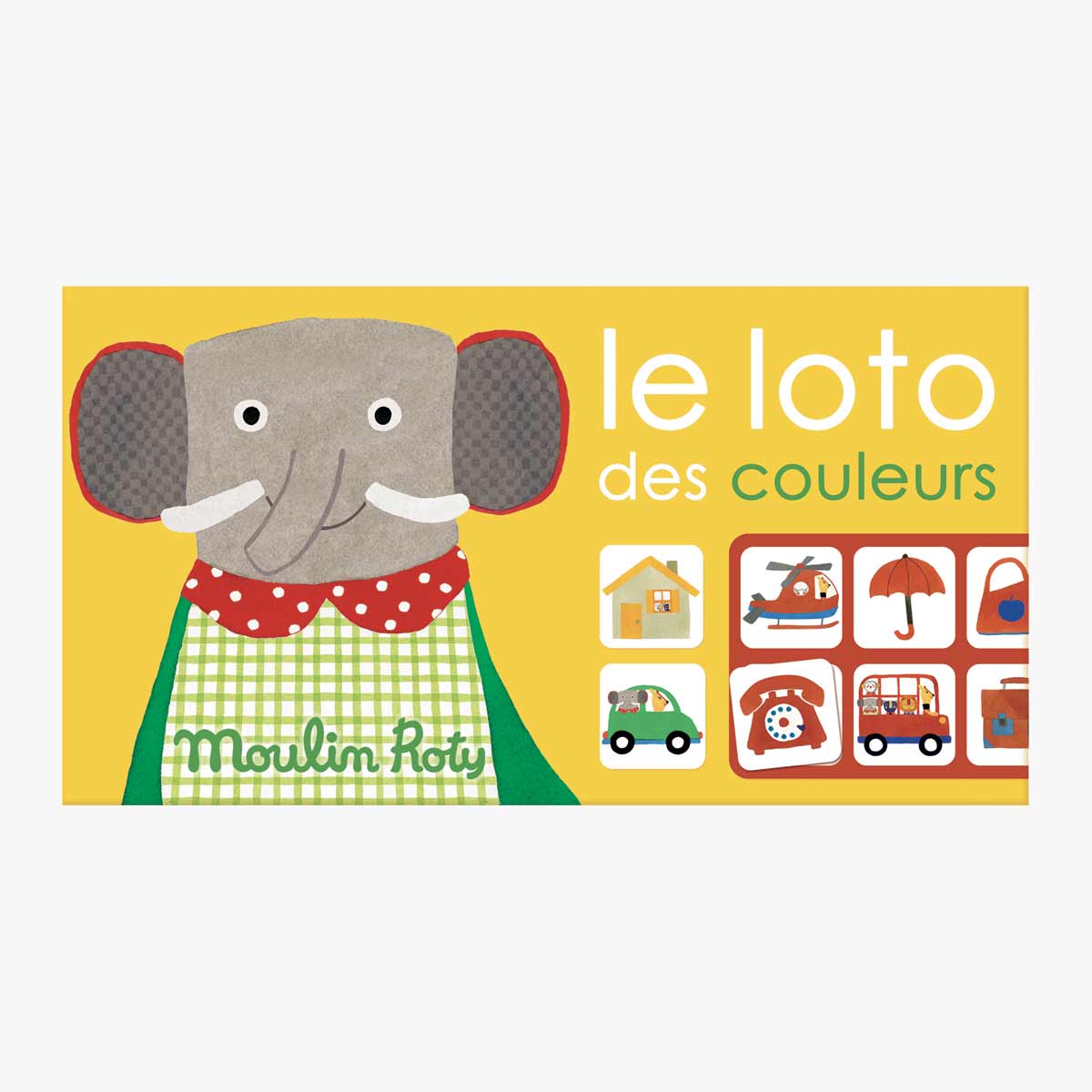 Joc loto cu obiecte cotidiene și culori - Moulin Roty