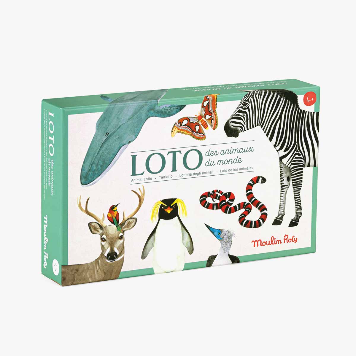 Joc loto cu animale și continente - Moulin Roty