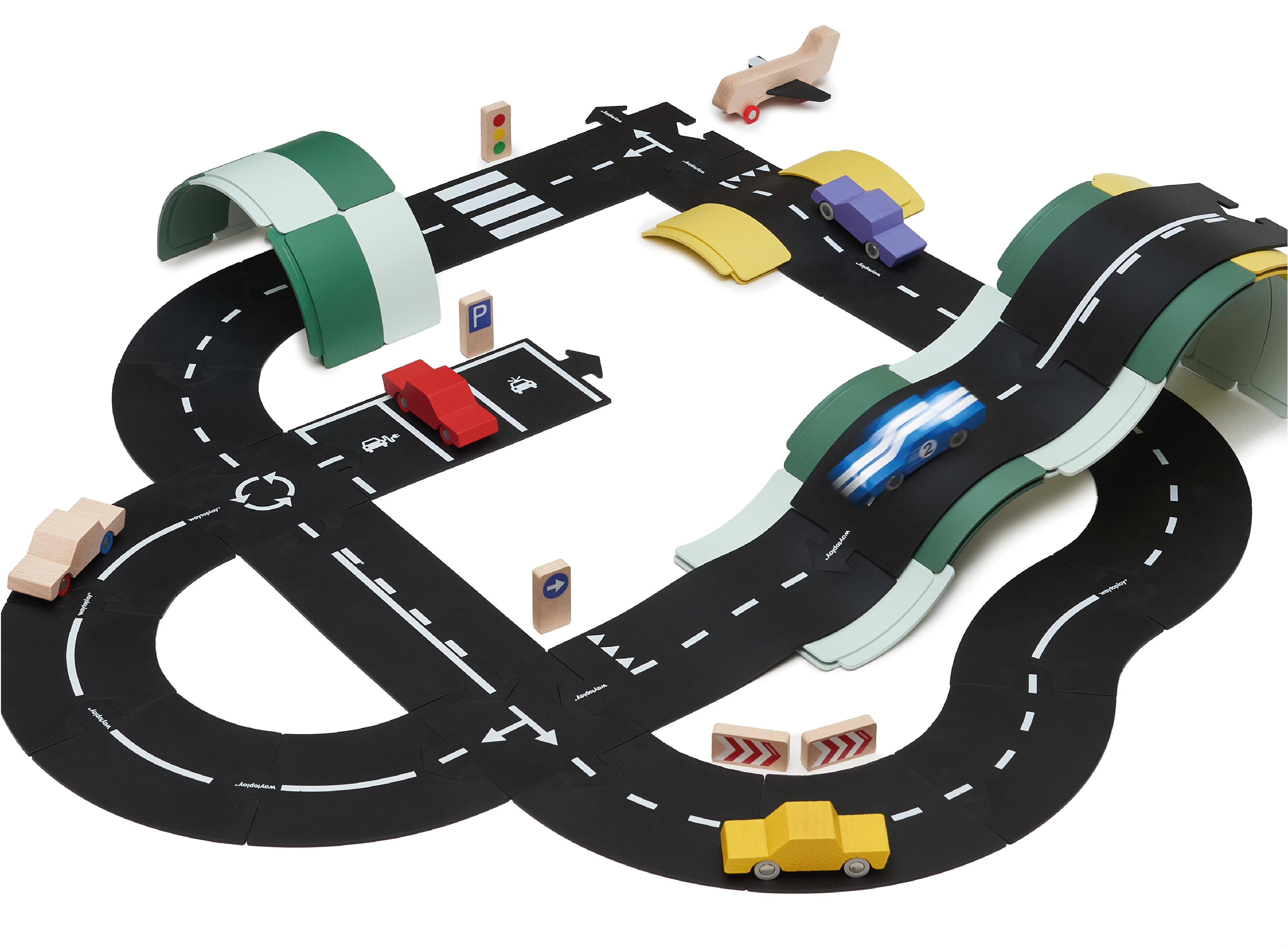 Set de drumuri flexibile Highway, 24 piese - waytoplay