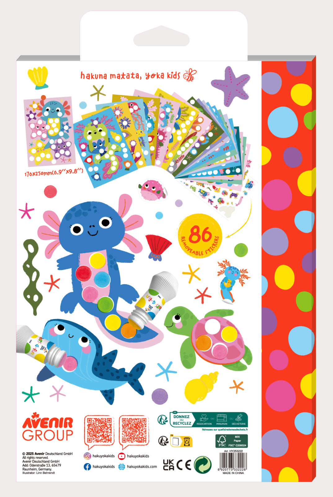 Carte de colorat Dots4Fun - Axolotl - Haku Yoka by Avenir