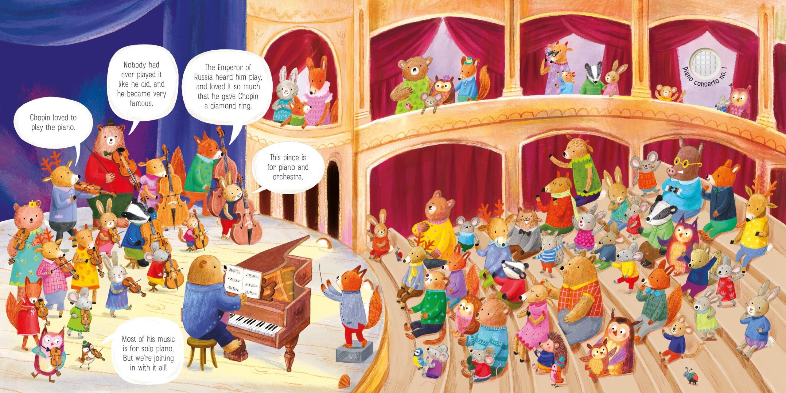 The Animal Orchestra Plays Chopin, carte cu sunete - Usborne