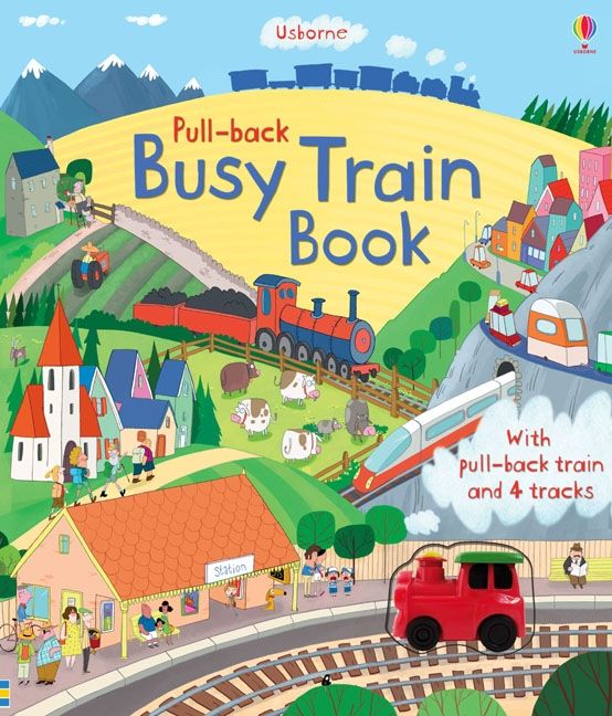 Pull-back Busy Train Book – Carte pentru copii 3+ ani, Usborne