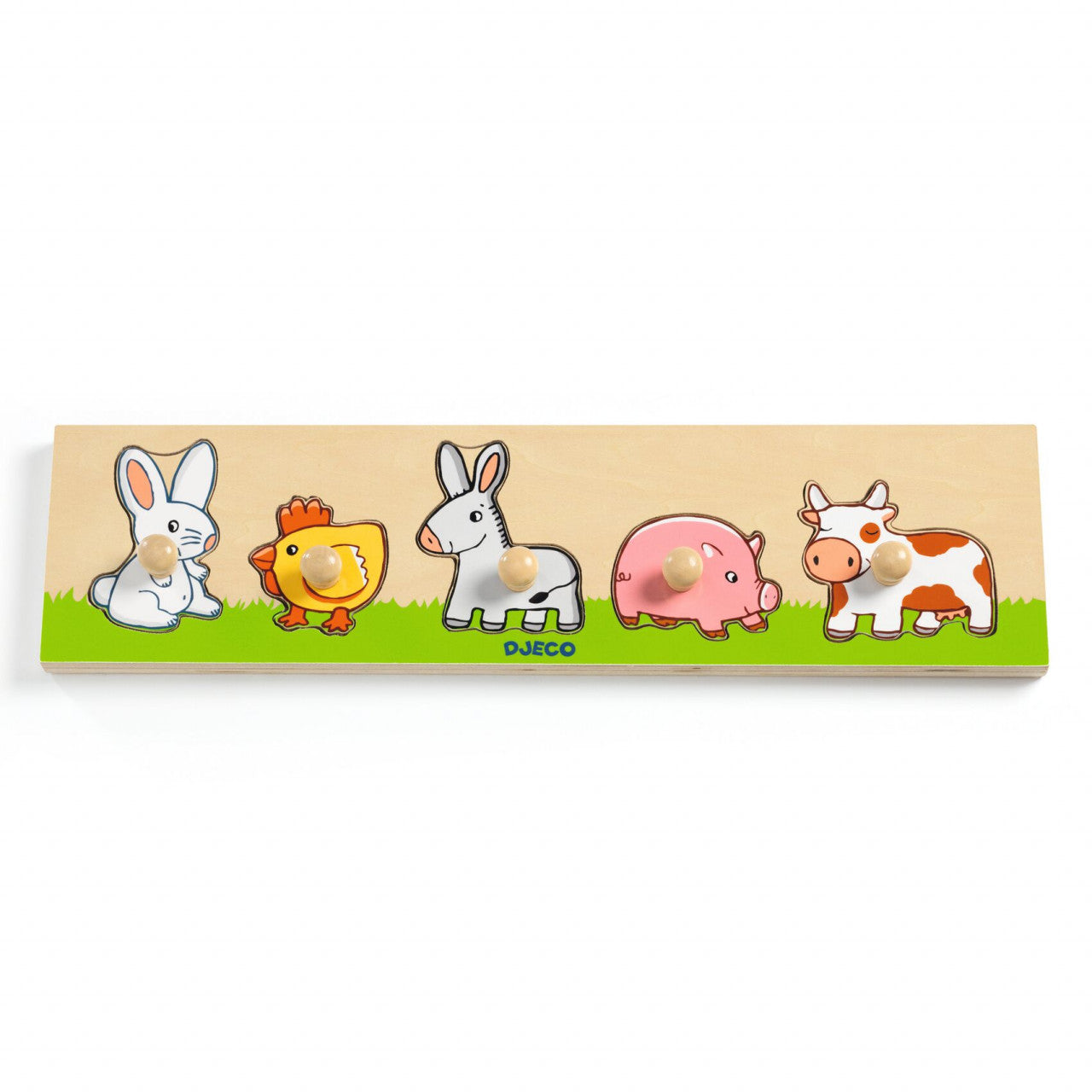 Puzzle cu buton Animale de fermă - Djeco