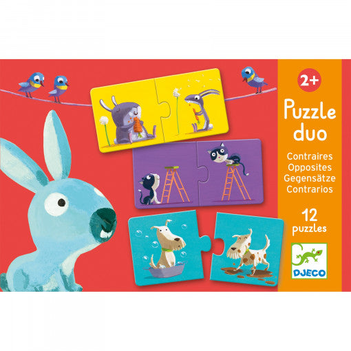 Puzzle duo antonime, set de 12 - Djeco