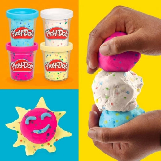 Set plastilină cu forme și confetti, 4 culori - Play Doh