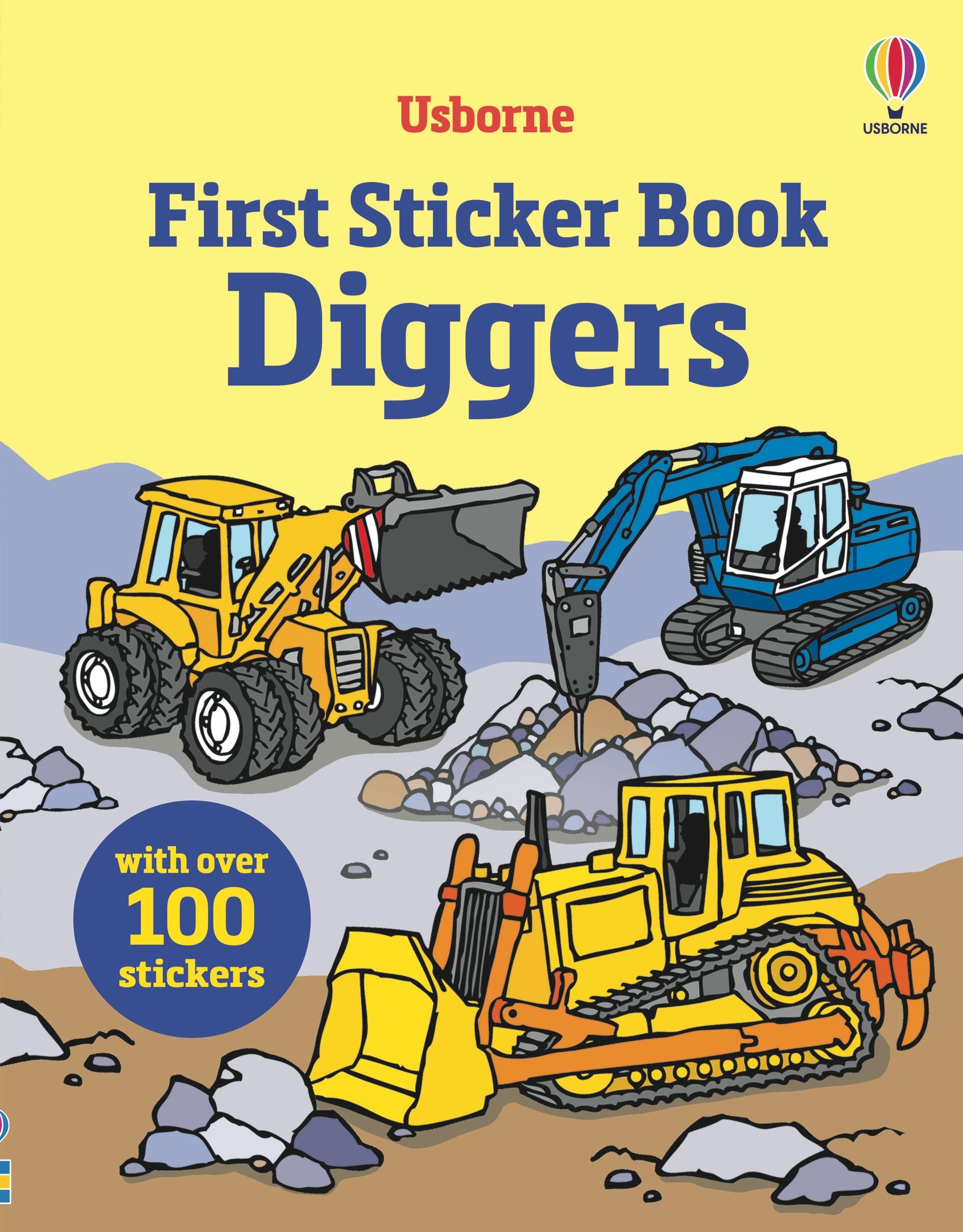 First Sticker Book Diggers – Carte cu stickere pentru copii 3+ ani, Usborne