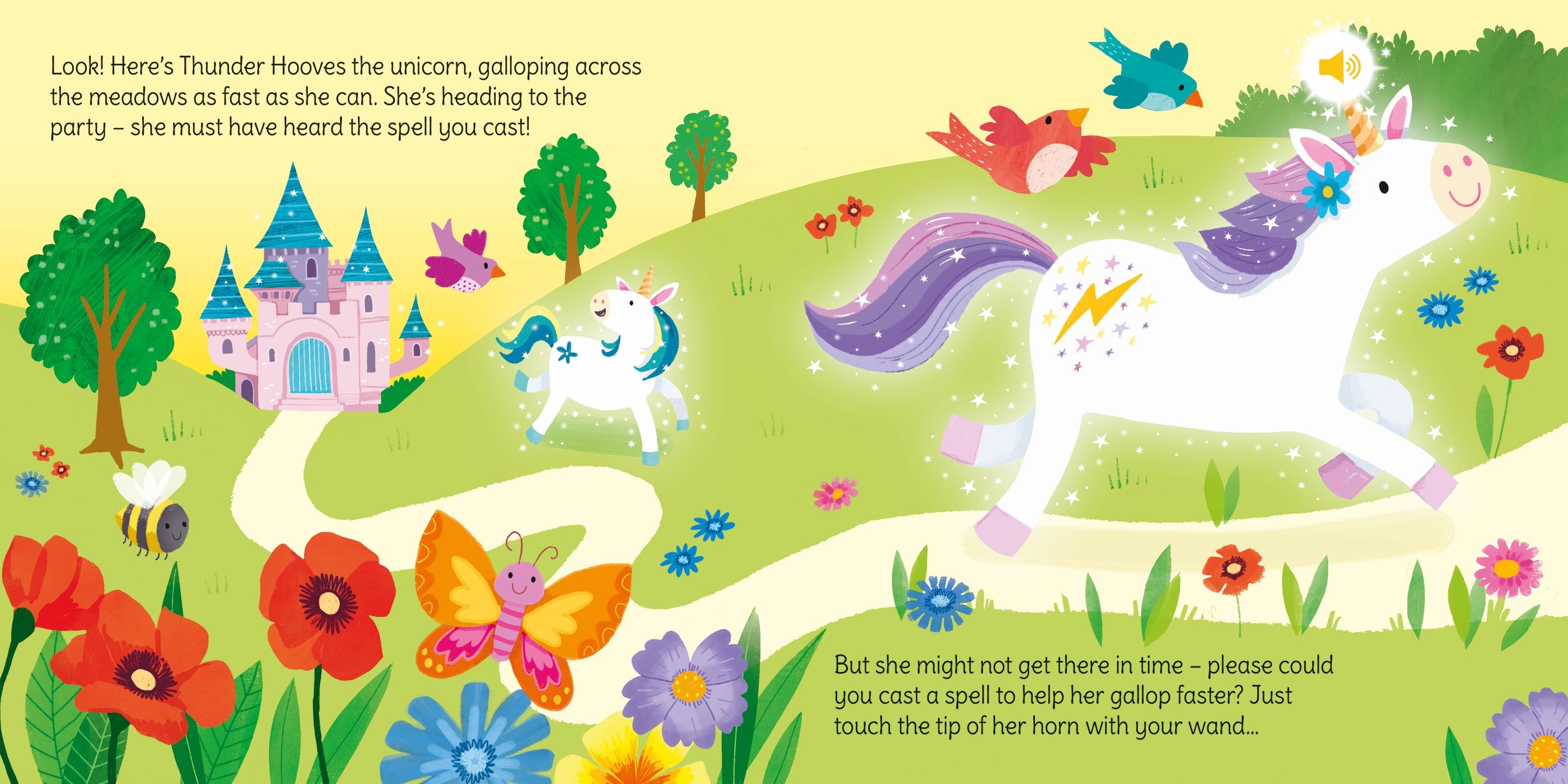 Wand Books: Unicorn Magic, carte cu baghetă și sunete - Usborne
