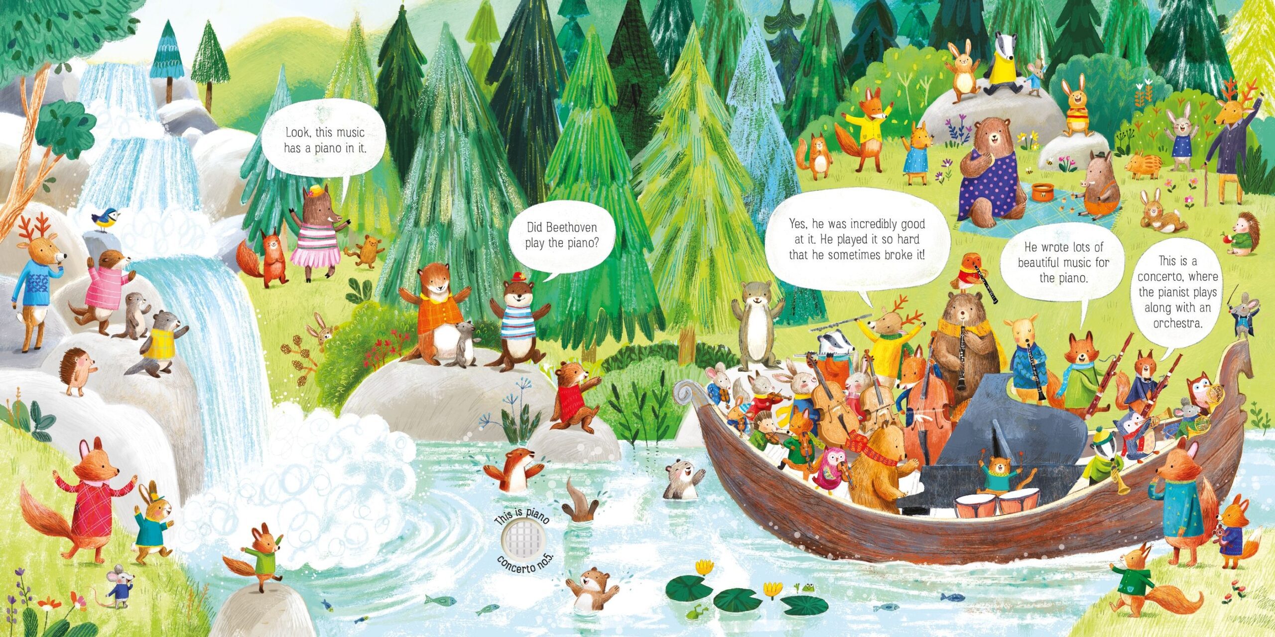 The Animal Orchestra Plays Beethoven, carte cu sunete - Usborne
