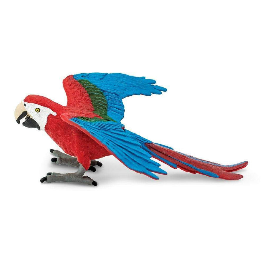 Figurină pasăre realistă Macaw cu aripi verzi, 11,4 cm - Safari Ltd.