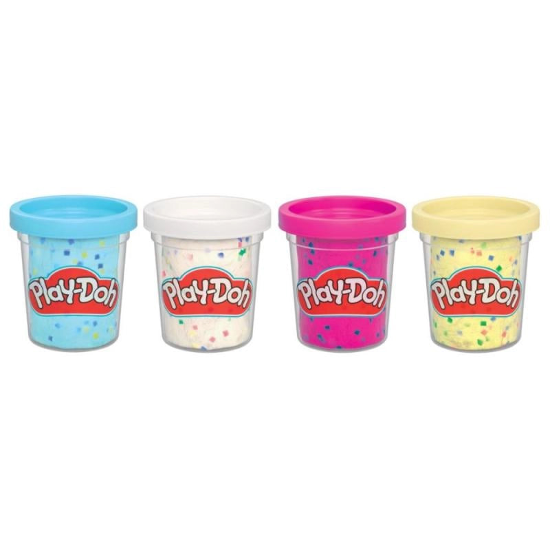 Set plastilină cu forme și confetti, 4 culori - Play Doh