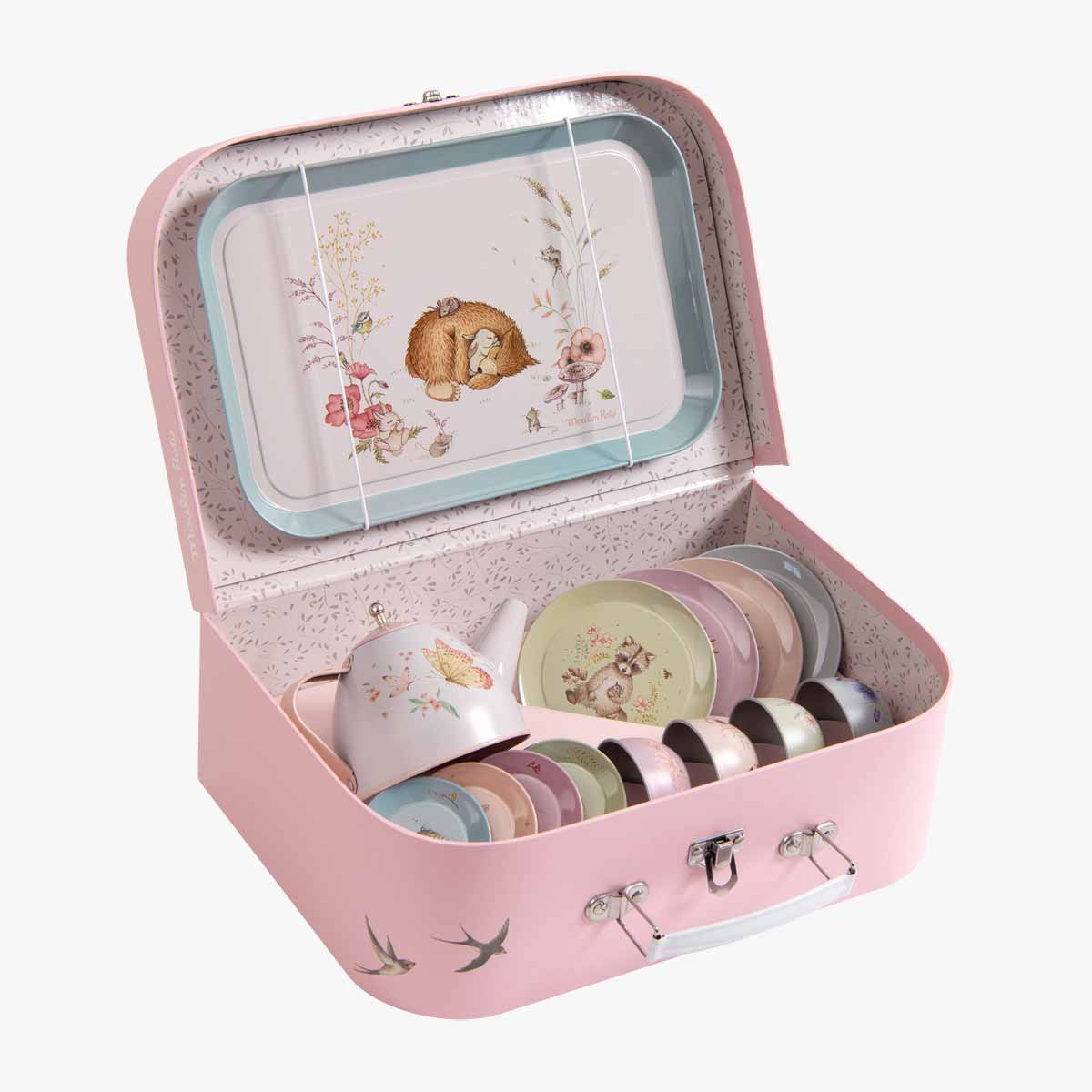 Set de ceai în valiză metalică Les Rosalies - Moulin Roty