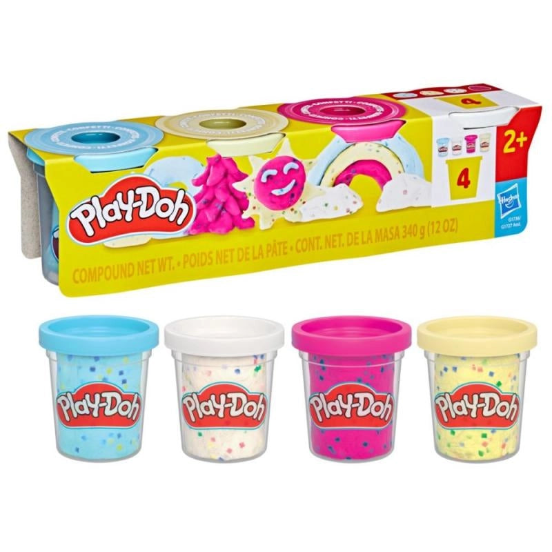 Set plastilină cu forme și confetti, 4 culori - Play Doh