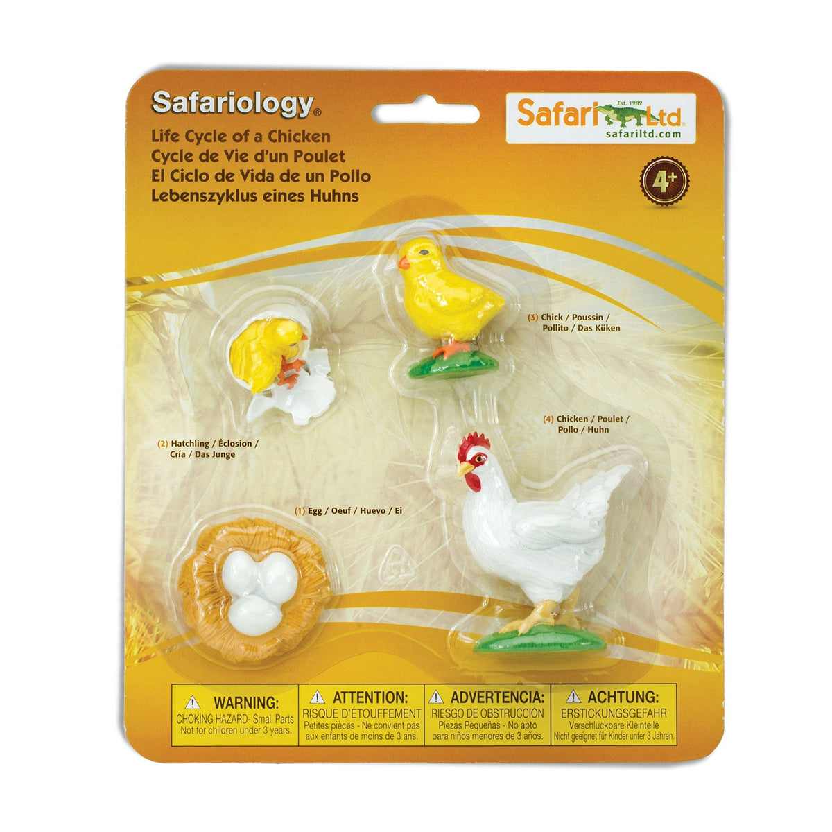 Figurine ciclul de viață al găinii, set de 4 – Safari Ltd