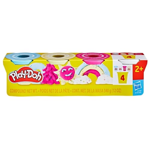 Set plastilină cu forme și confetti, 4 culori - Play Doh