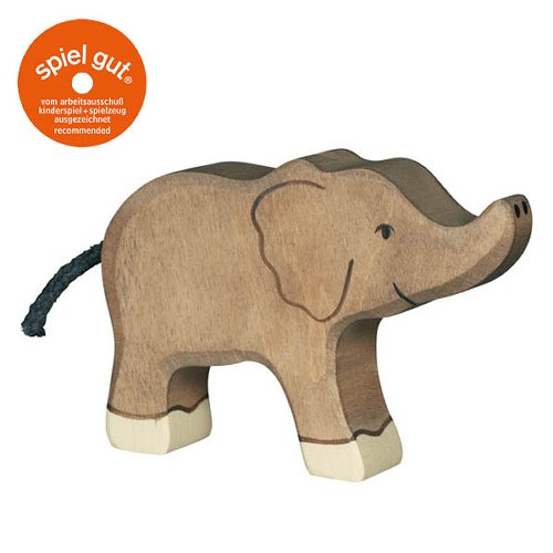 Figurină elefant mic din lemn, 12 x 2,3 x 8,4 cm – Holztiger