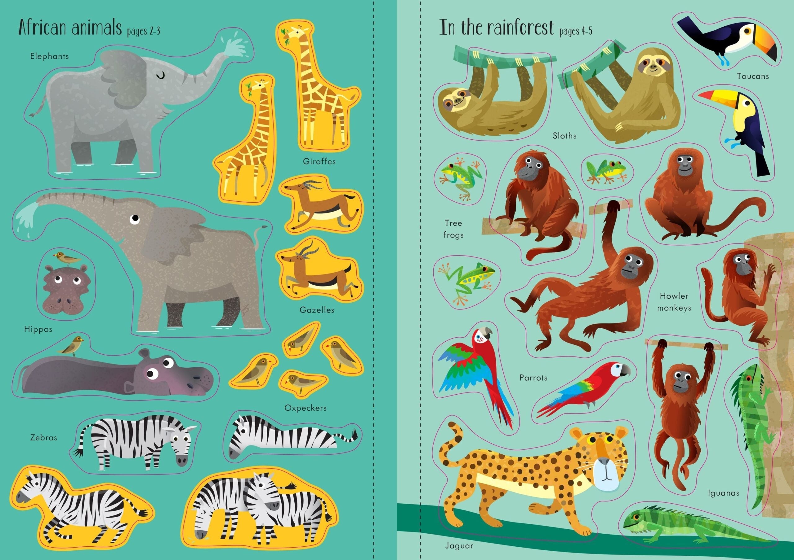 Little First Stickers Animals, carte cu stickere - Usborne