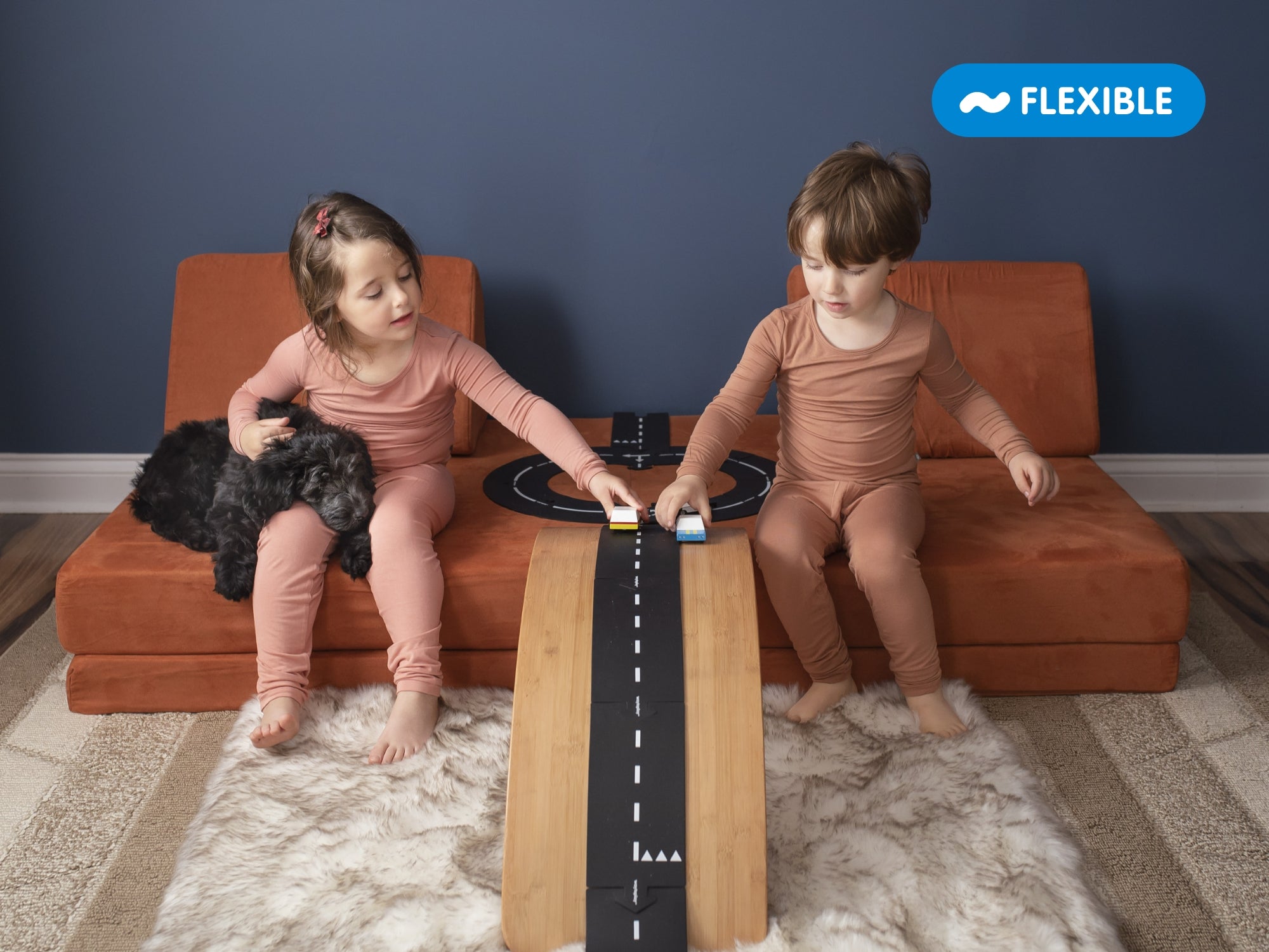 Set de drumuri flexibile Expressway, 16 piese - waytoplay