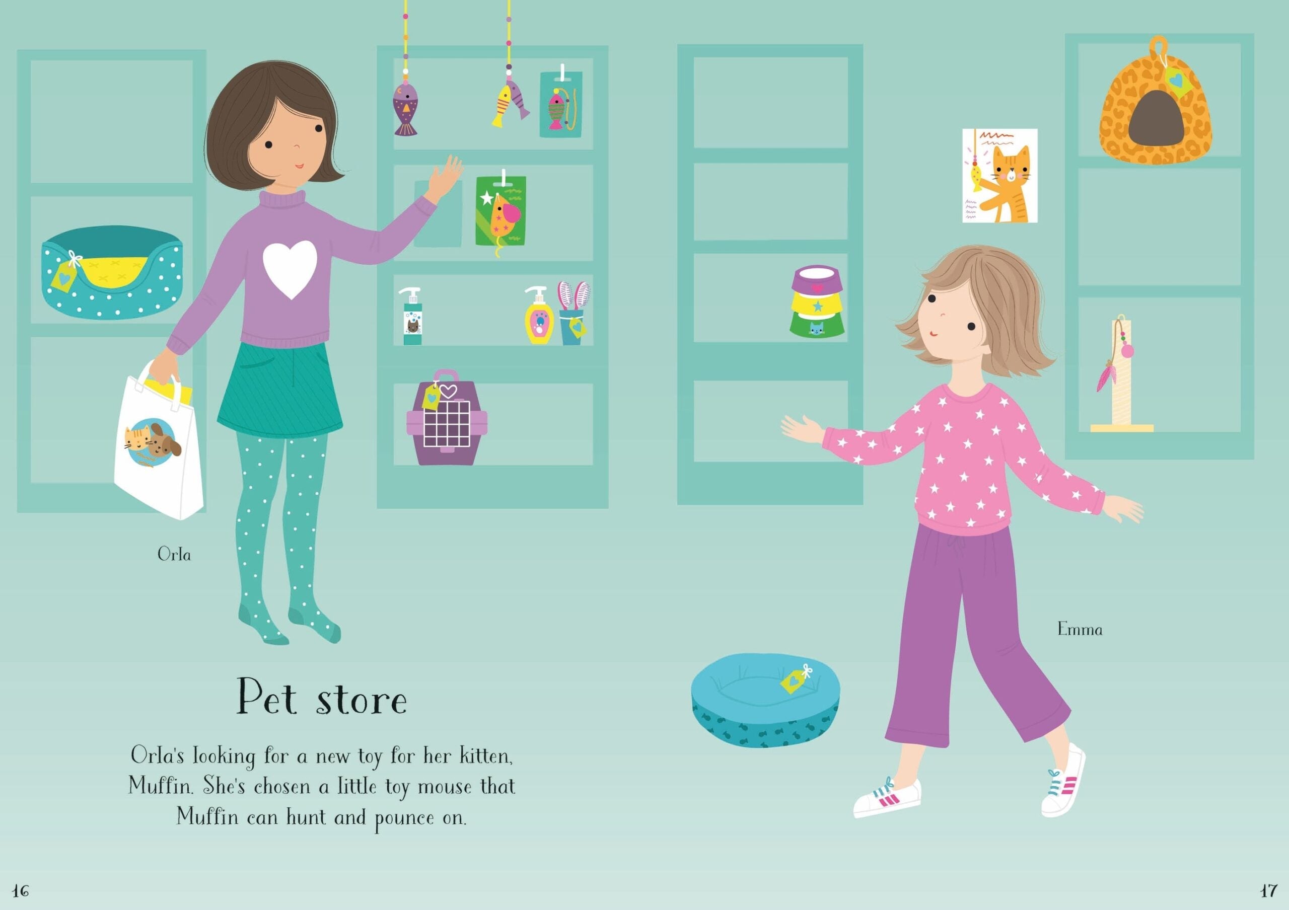 Little Sticker Dolly Dressing Kittens, carte cu stickere - Usborne