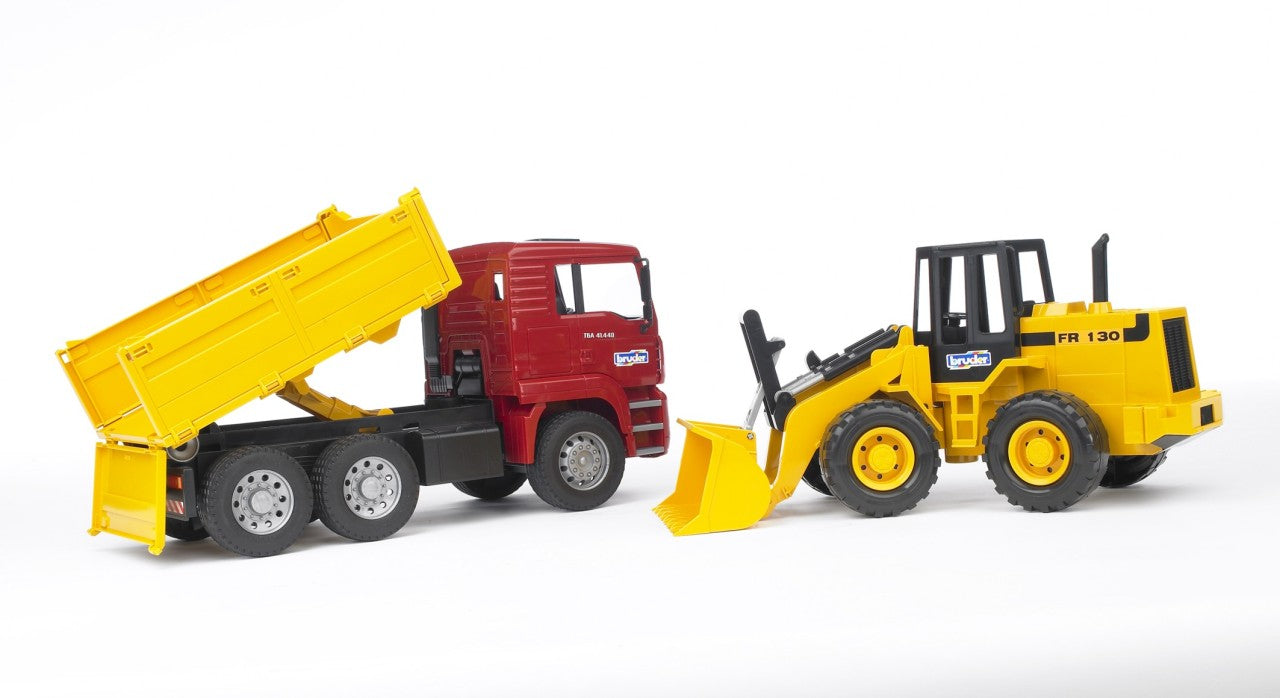 Set camion de construcții și buldozer, scară 1:16 – Bruder