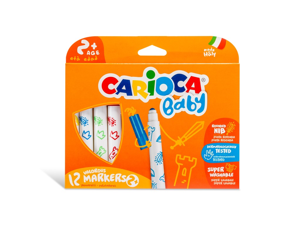 Carioci Baby Marker cu vârf scurt și rotund, set 12 - Carioca