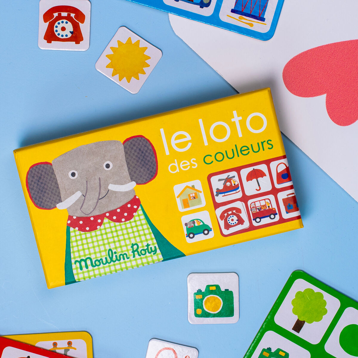 Joc loto pentru culori și obiecte cotidiene - Moulin Roty