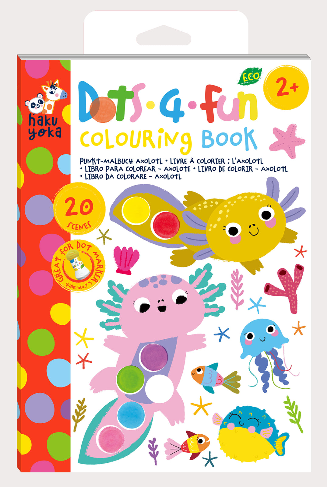 Carte de colorat Dots4Fun - Axolotl - Haku Yoka by Avenir