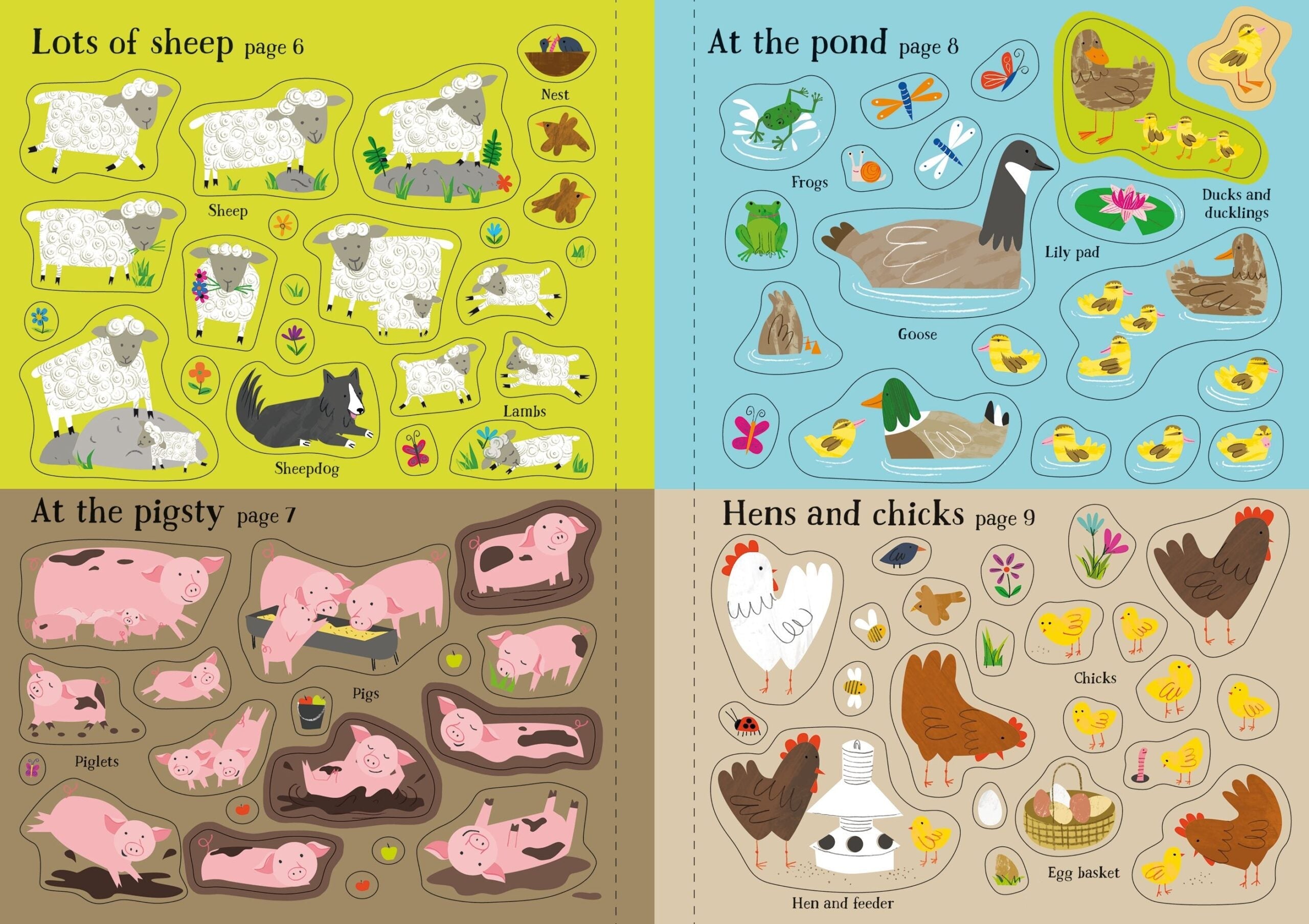 Little First Stickers Farm, carte cu stickere - Usborne