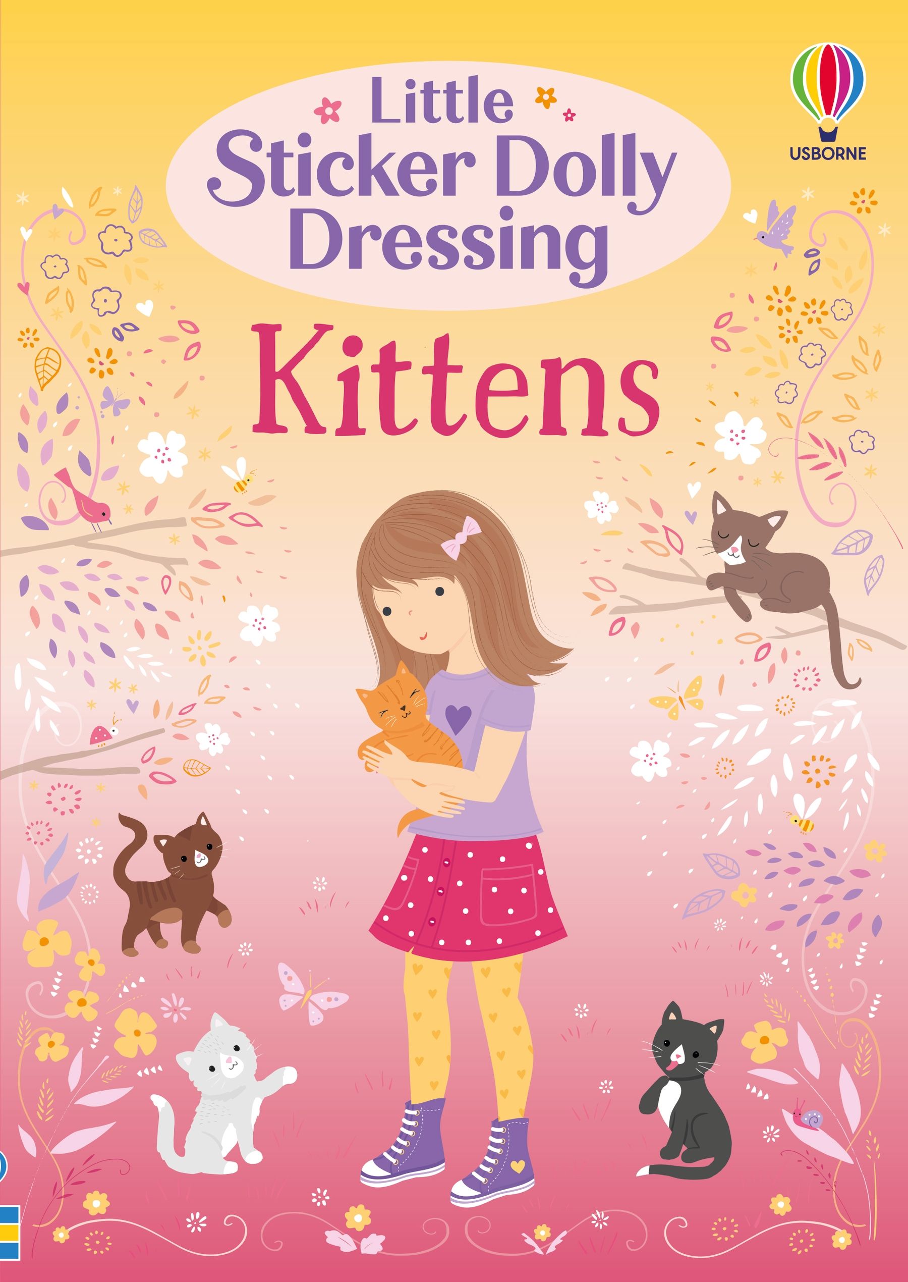 Little Sticker Dolly Dressing Kittens – Carte cu stickere pentru copii 4+ ani, Usborne