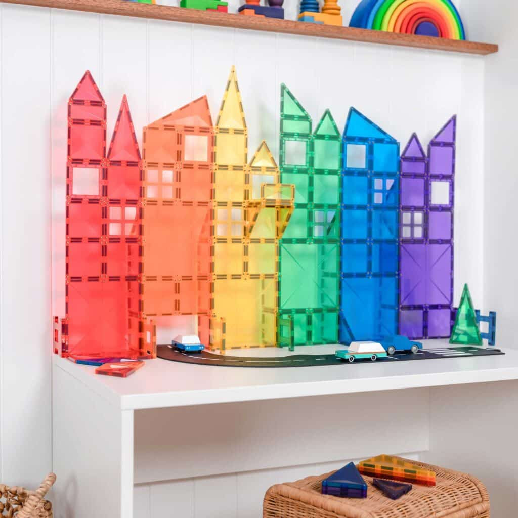 Set magnetic creativ curcubeu, 102 piese – CONNETIX