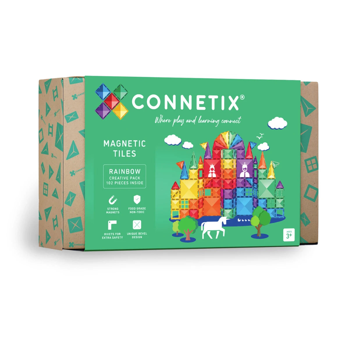 Set magnetic creativ curcubeu, 102 piese – CONNETIX
