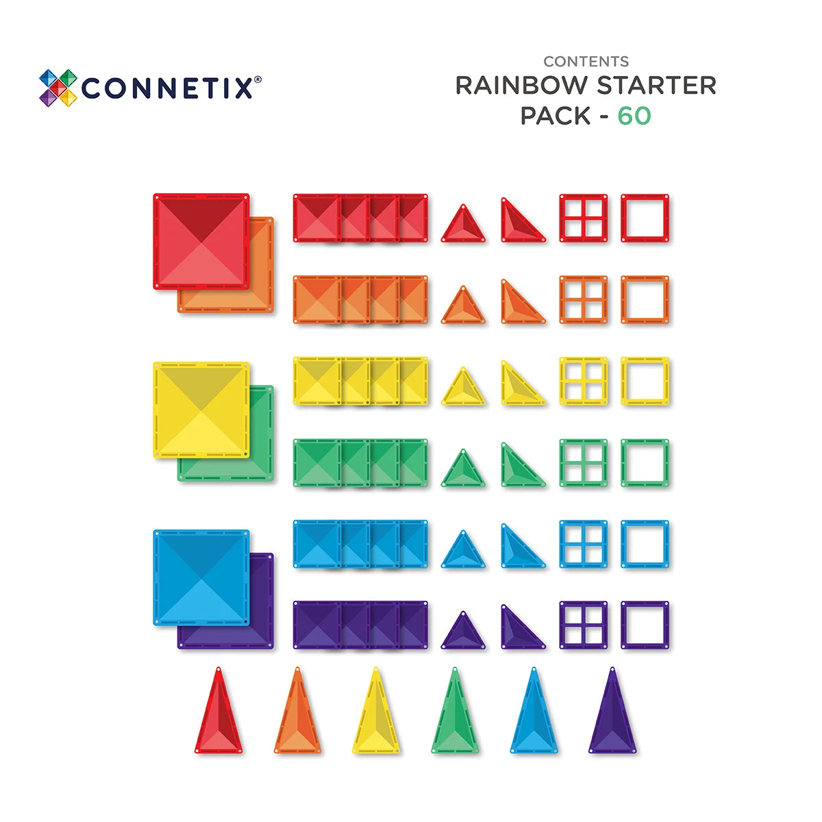 Set magnetic curcubeu, starter, 60 piese – CONNETIX