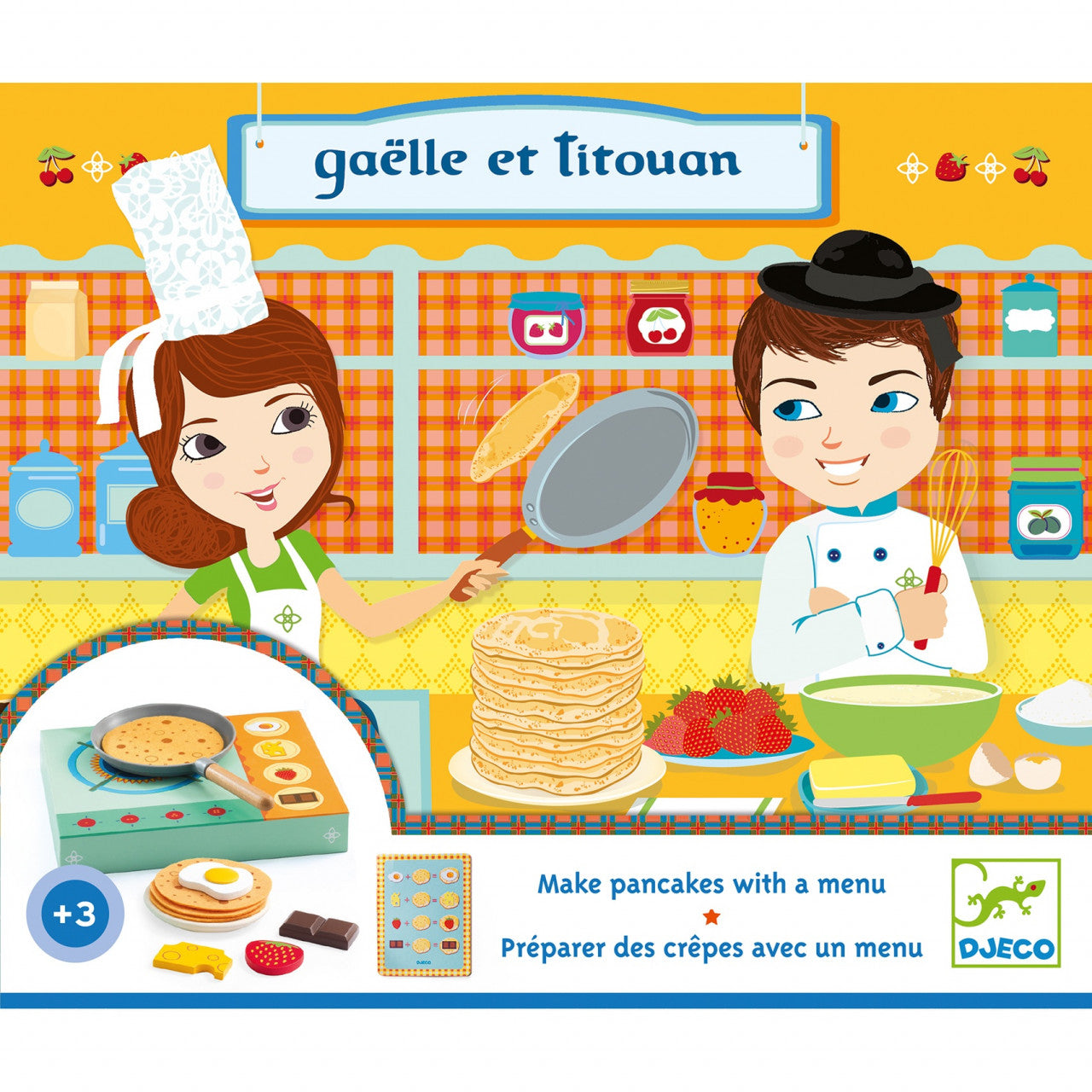 Joc de rol set pentru preparat clătite "Gaelle si Titouan" - Djeco
