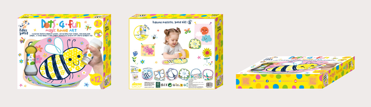 Kit artă Magic Reveal cu cariocă pentru buline și 12 carduri - Grădină – Haku Yoka by Avenir