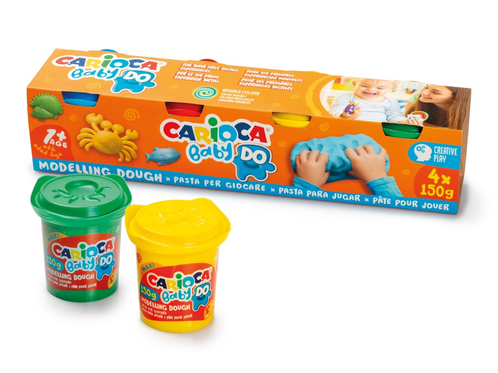 Plastilină Baby Dough, set 4 culori x 150 g - Carioca