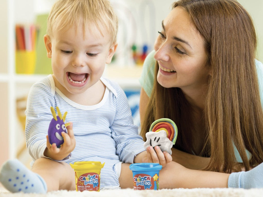 Plastilină Baby Dough, set 8 culori x 75 g - Carioca