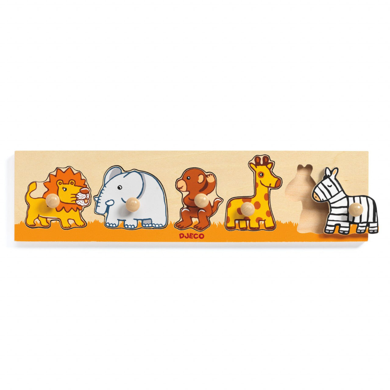 Puzzle cu buton Animale din savană - Djeco