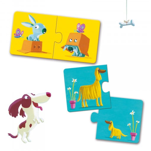 Puzzle duo antonime, set de 12 - Djeco