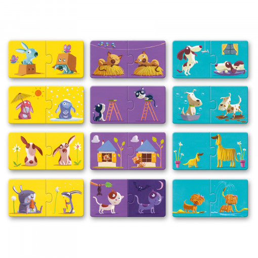 Puzzle duo antonime, set de 12 - Djeco