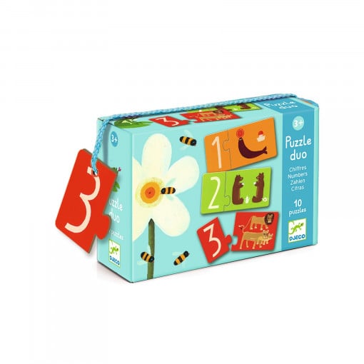 Puzzle duo numere, set de 10 - Djeco