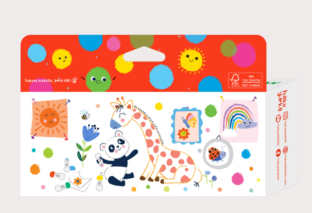 Carioci lavabile Dot Markers, 5 culori clasice - Haku Yoka by Avenir
