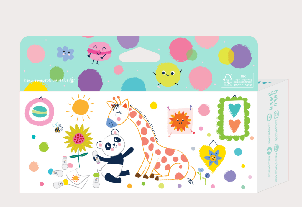 Carioci lavabile Dot Markers, 5 culori pastel - Haku Yoka by Avenir