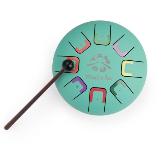Tobă muzicală verde cu 8 note - Moulin Roty